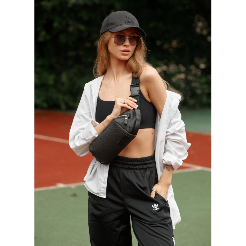 Жіноча сумка-бананка Sambag HOLSTER MSH Чорна 36 х 14 х 4 см (87113301)
