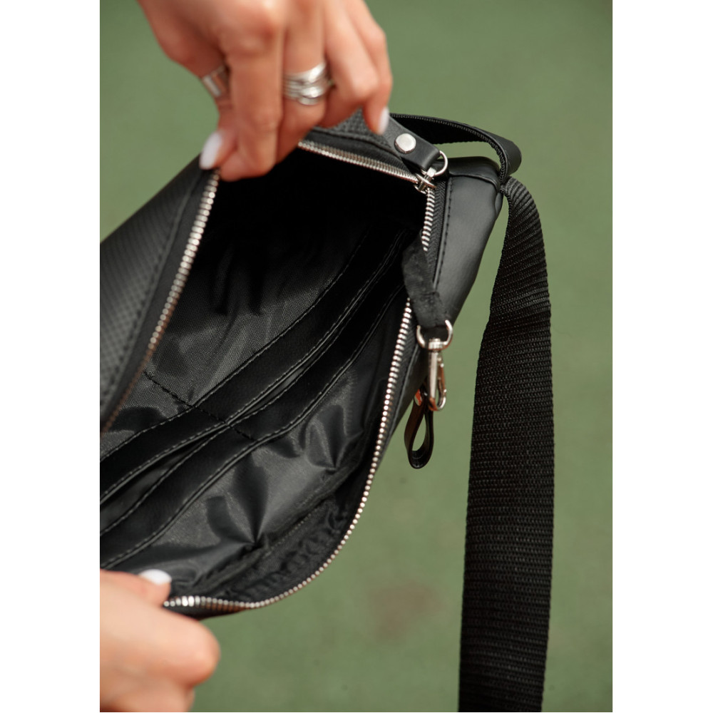 Жіноча сумка-бананка Sambag HOLSTER MSH Чорна 36 х 14 х 4 см (87113301)