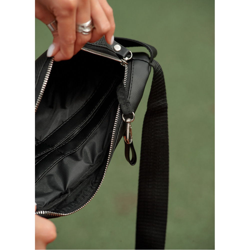 Жіноча сумка-бананка Sambag HOLSTER MSH Чорна 36 х 14 х 4 см (87113301)