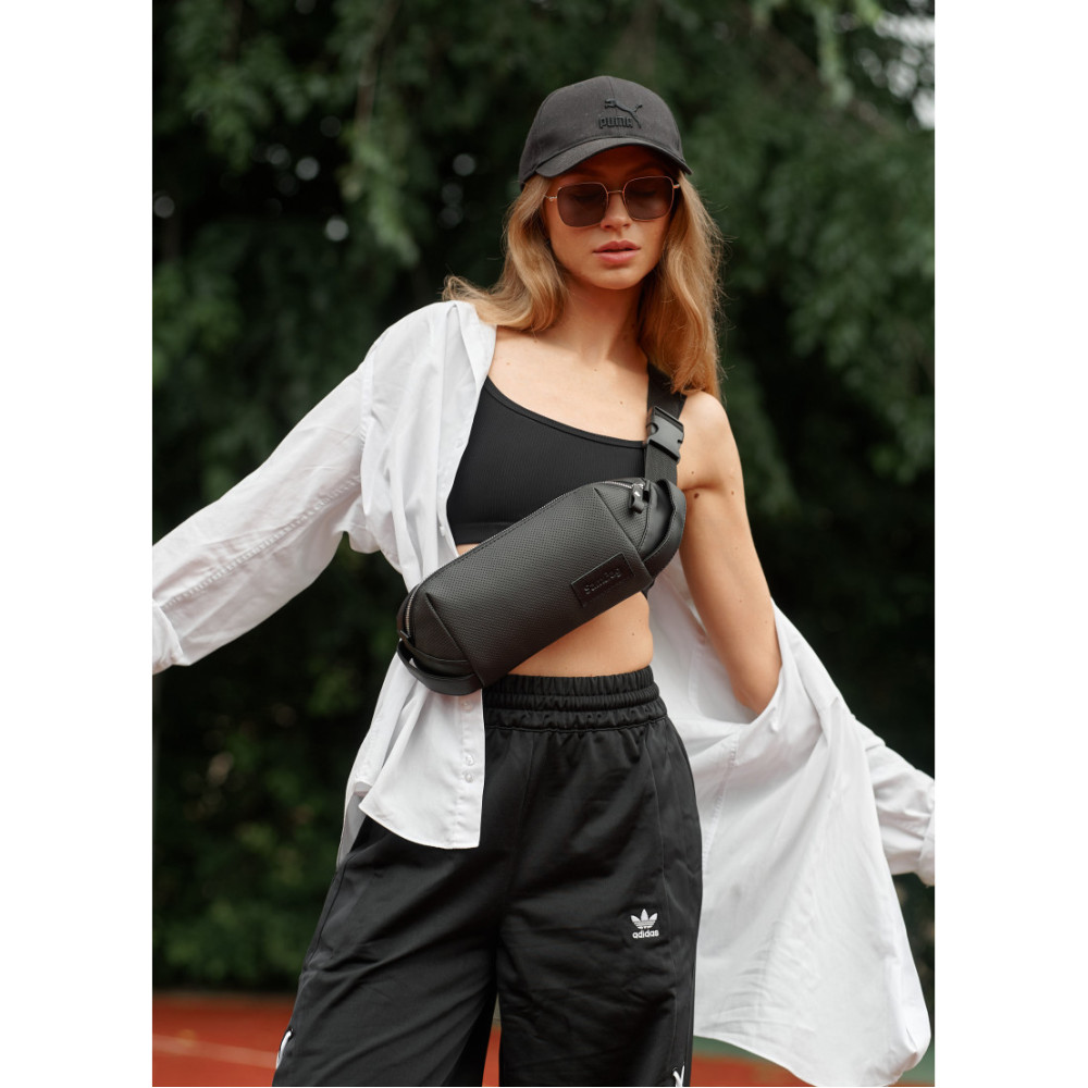 Жіноча сумка-бананка Sambag HOLSTER MSH Чорна 36 х 14 х 4 см (87113301)