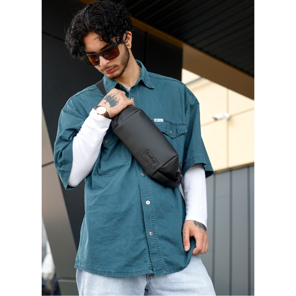 Чоловіча сумка-бананка Sambag HOLSTER MSH Чорна 36 х 14 х 4 см (87113301m)