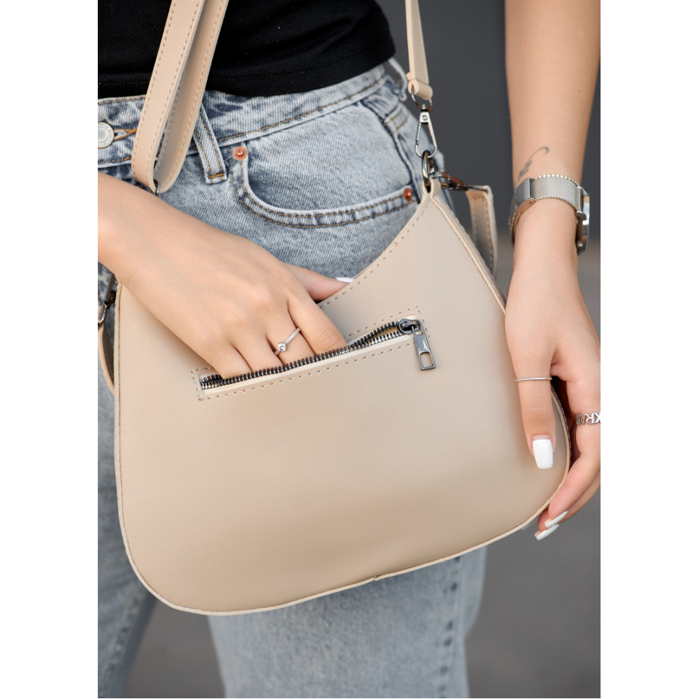 Сумка жіноча Sambag Leoma Mark Бежева 29 х 5 х 21 см (53000026)
