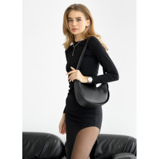 Женская сумка Sambag Leoma Baguette черная 25x9x16 см (54100001)
