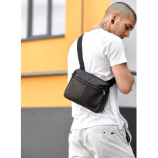 Чоловіча сумка месенджер Sambag Makros чорна 25 × 19 × 6 см (70103101)