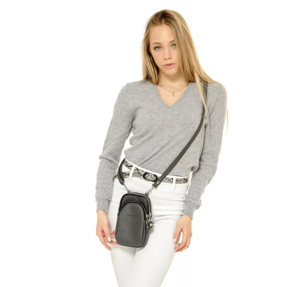 Жіноча сумка Sambag Modena графітова 19 х 11 х 3 см (96093009)