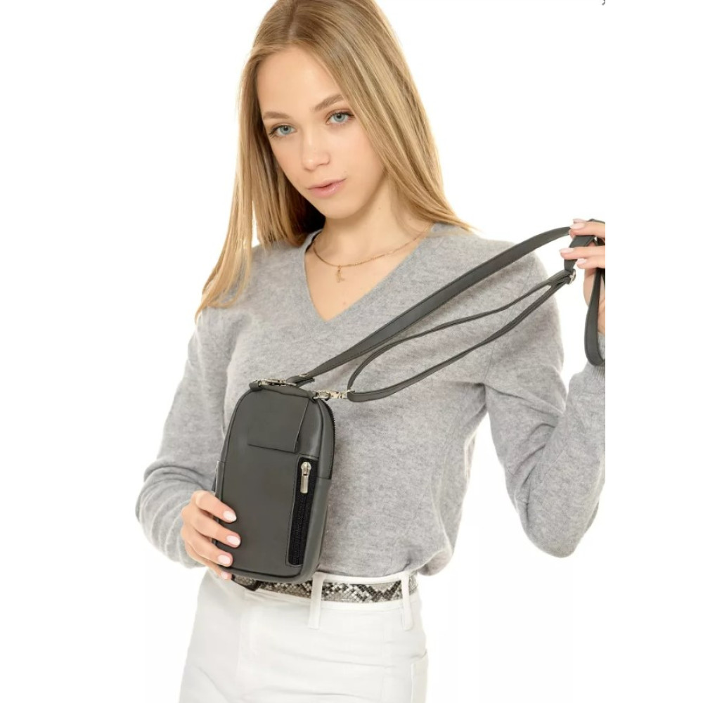 Жіноча сумка Sambag Modena графітова 19 х 11 х 3 см (96093009)