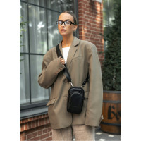Женская кожаная сумка Sambag Modena для телефона черная 19 х 11 х 3 см (96093101)