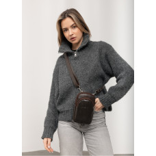 Женская кожаная сумка Sambag Modena для телефона коричневая 19 х 11 х 3 см (96199170)