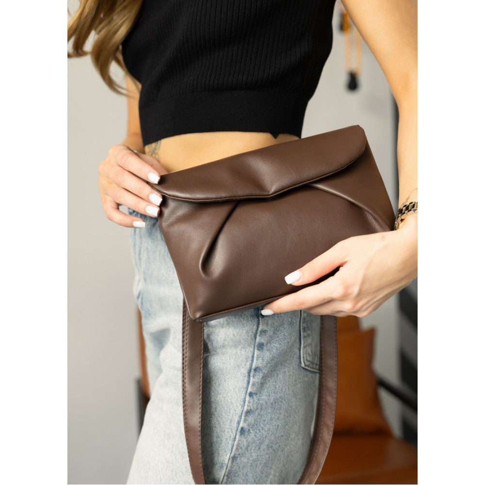 Женская сумка через плечо Sambag Rose шоколадная 23 х 17 х 4.5 см (94200020)