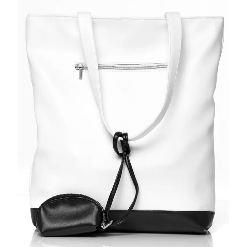 Шопер жіночий Sambag Shopper білий з чорним 41 х 30 х 10 см (93251008)