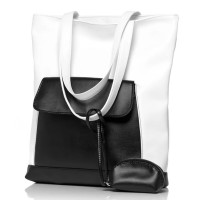 Шопер жіночий Sambag Shopper білий з чорним 41 х 30 х 10 см (93251008)