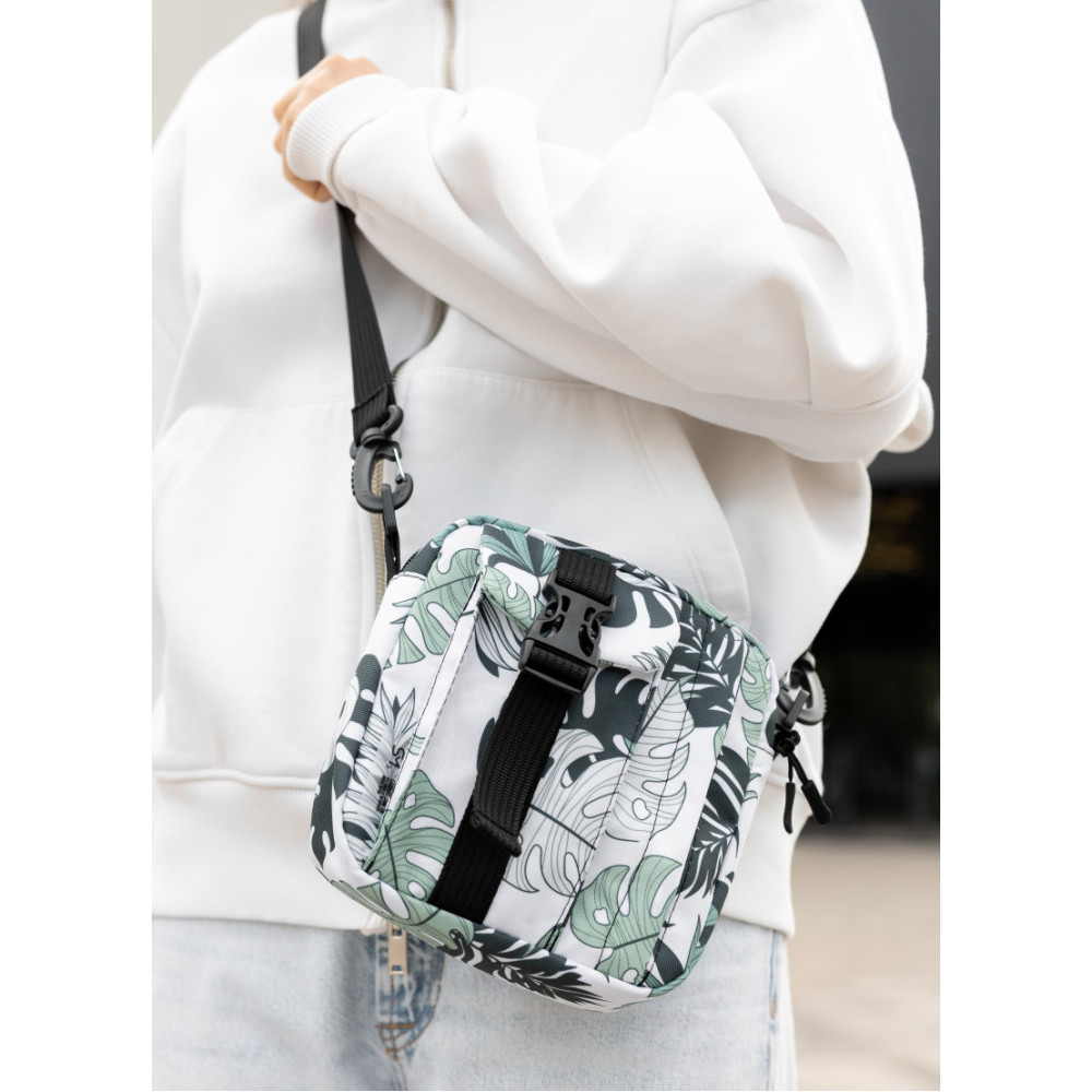 Женская сумка мессенджер Sambag TEL принт "Leaves" 17 х 17 х 6 см (70151144)