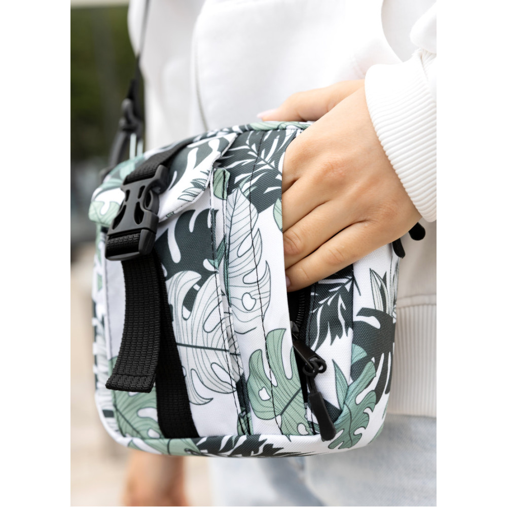 Женская сумка мессенджер Sambag TEL принт "Leaves" 17 х 17 х 6 см (70151144)