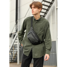 Чоловіча сумка бананка Sambag Tirso MAX чорна 38 × 17 × 6 см (80348001m)
