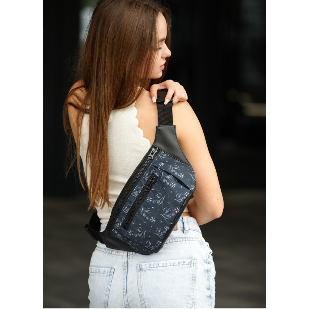 Жіноча сумка бананка Sambag Tirso Max MSH чорна 38 × 17 × 6 см (80348702)