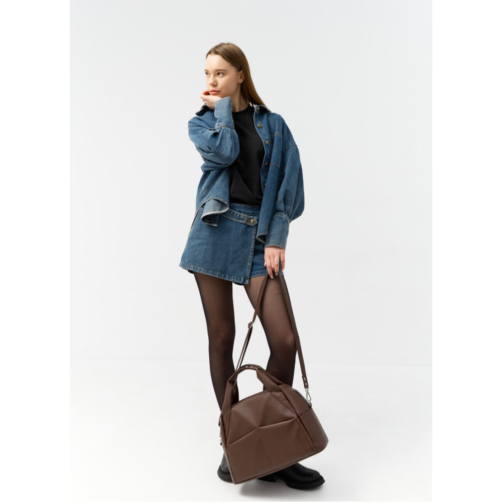 Женская спортивная сумка Sambag Vogue BQS  шоколадная 37 х 25 х 16 см (90123020)