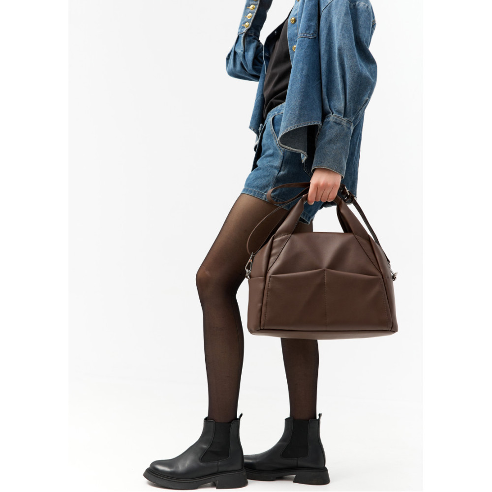 Женская спортивная сумка Sambag Vogue BQS  шоколадная 37 х 25 х 16 см (90123020)