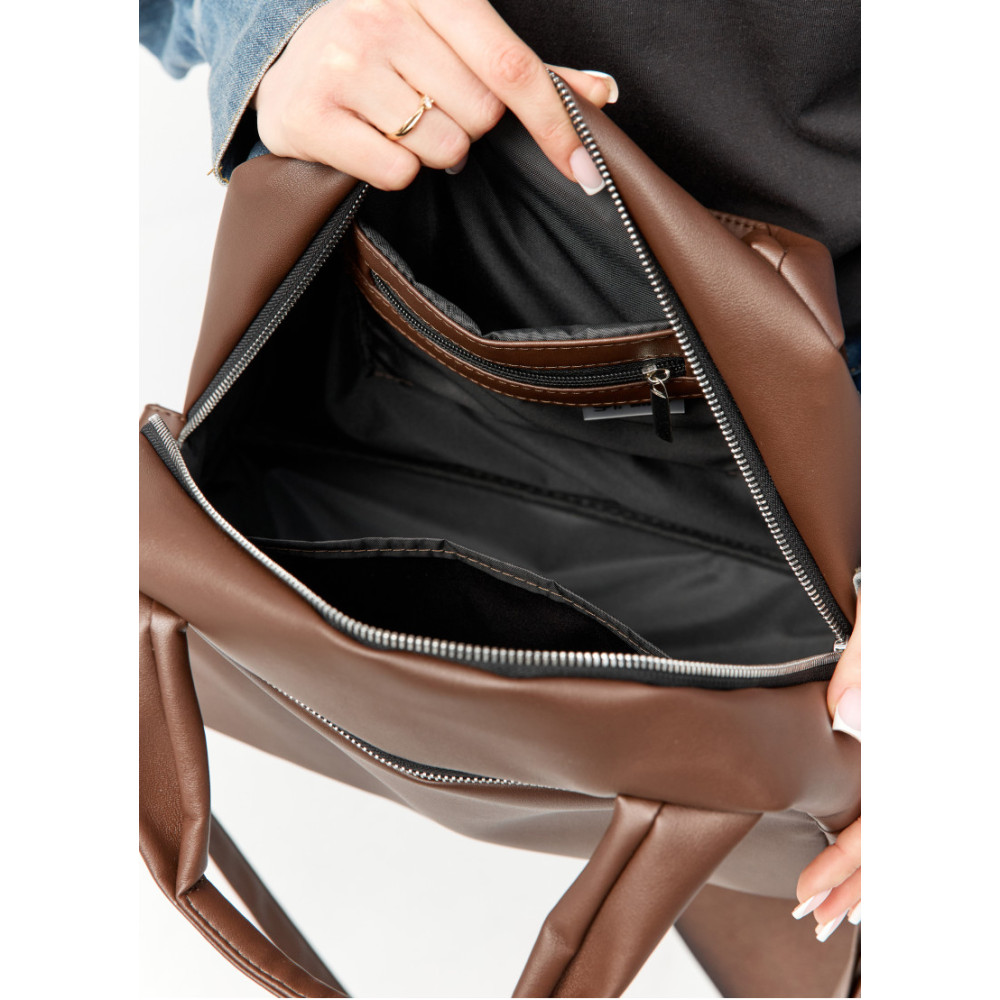 Женская спортивная сумка Sambag Vogue BQS  шоколадная 37 х 25 х 16 см (90123020)