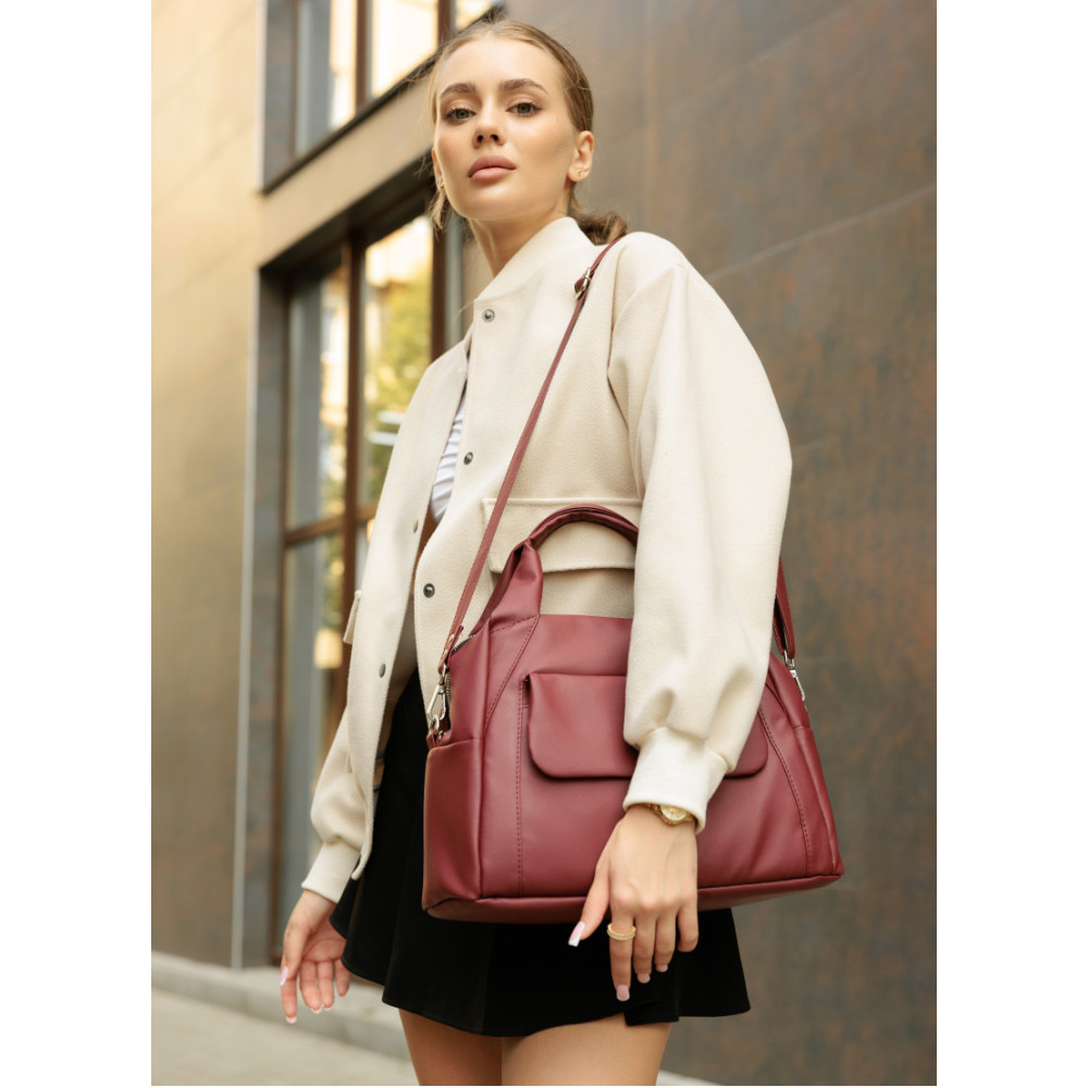 Женская спортивная сумка Sambag Vogue BKS бордо 37 х 25 х 16 см (90153005)