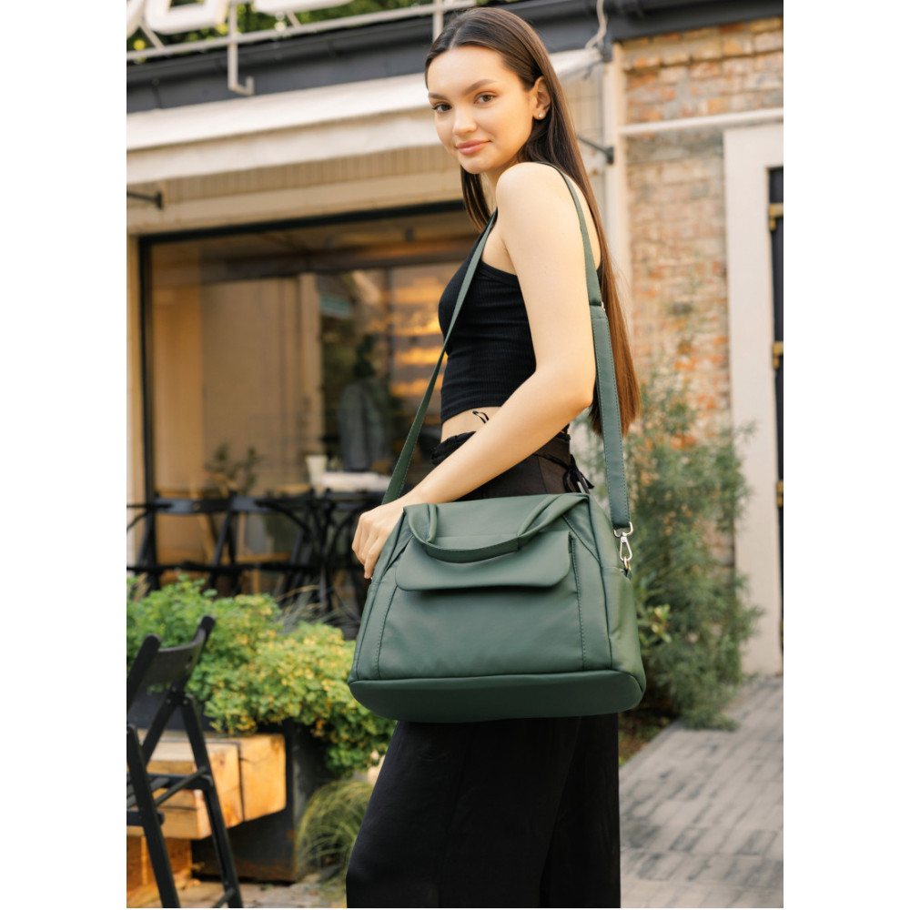 Жіноча спортивна cумка Sambag Vogue BKS зелена 37 х 25 х 16 см (90153007)