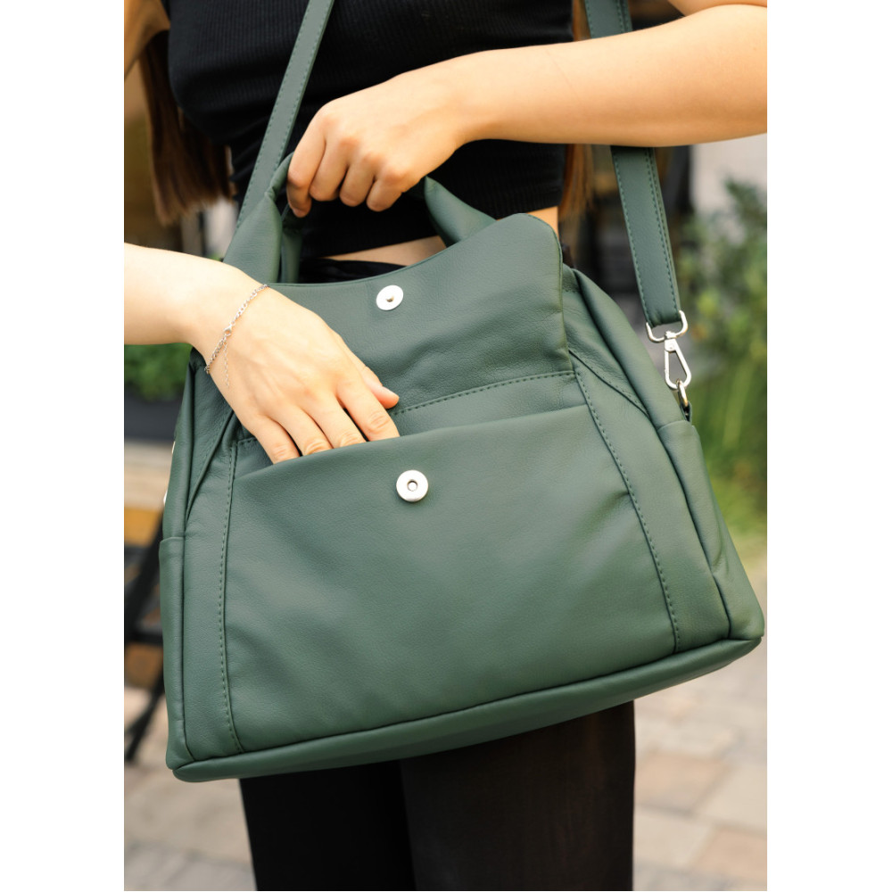 Жіноча спортивна cумка Sambag Vogue BKS зелена 37 х 25 х 16 см (90153007)