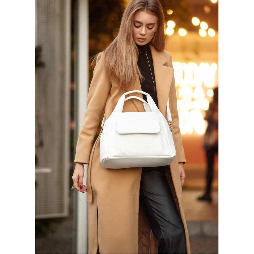 Женская спортивная сумка Sambag Vogue BKS белая 37 х 25 х 16 см (90153008)