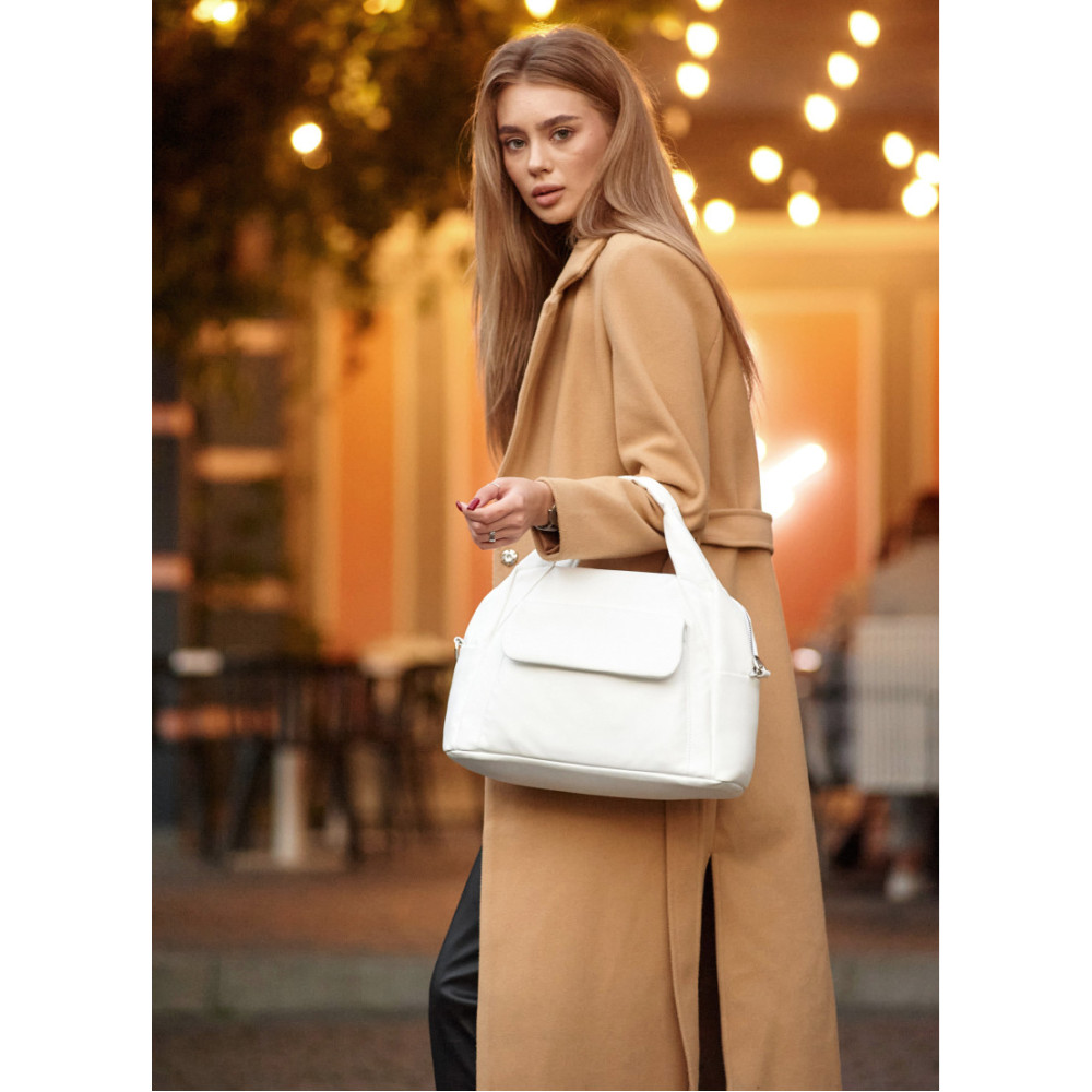 Женская спортивная сумка Sambag Vogue BKS белая 37 х 25 х 16 см (90153008)