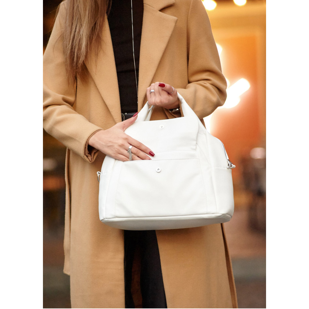 Женская спортивная сумка Sambag Vogue BKS белая 37 х 25 х 16 см (90153008)