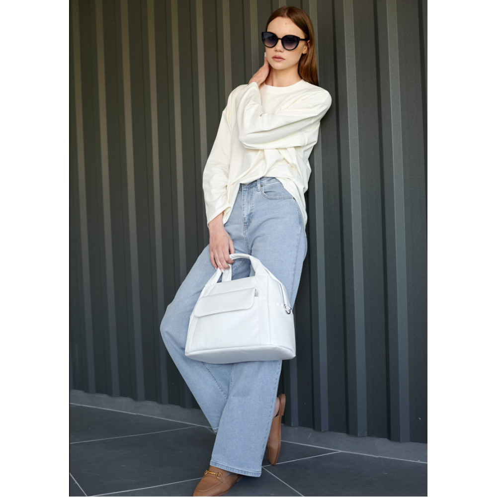 Женская спортивная сумка Sambag Vogue BKS белая 37 х 25 х 16 см (90153008)