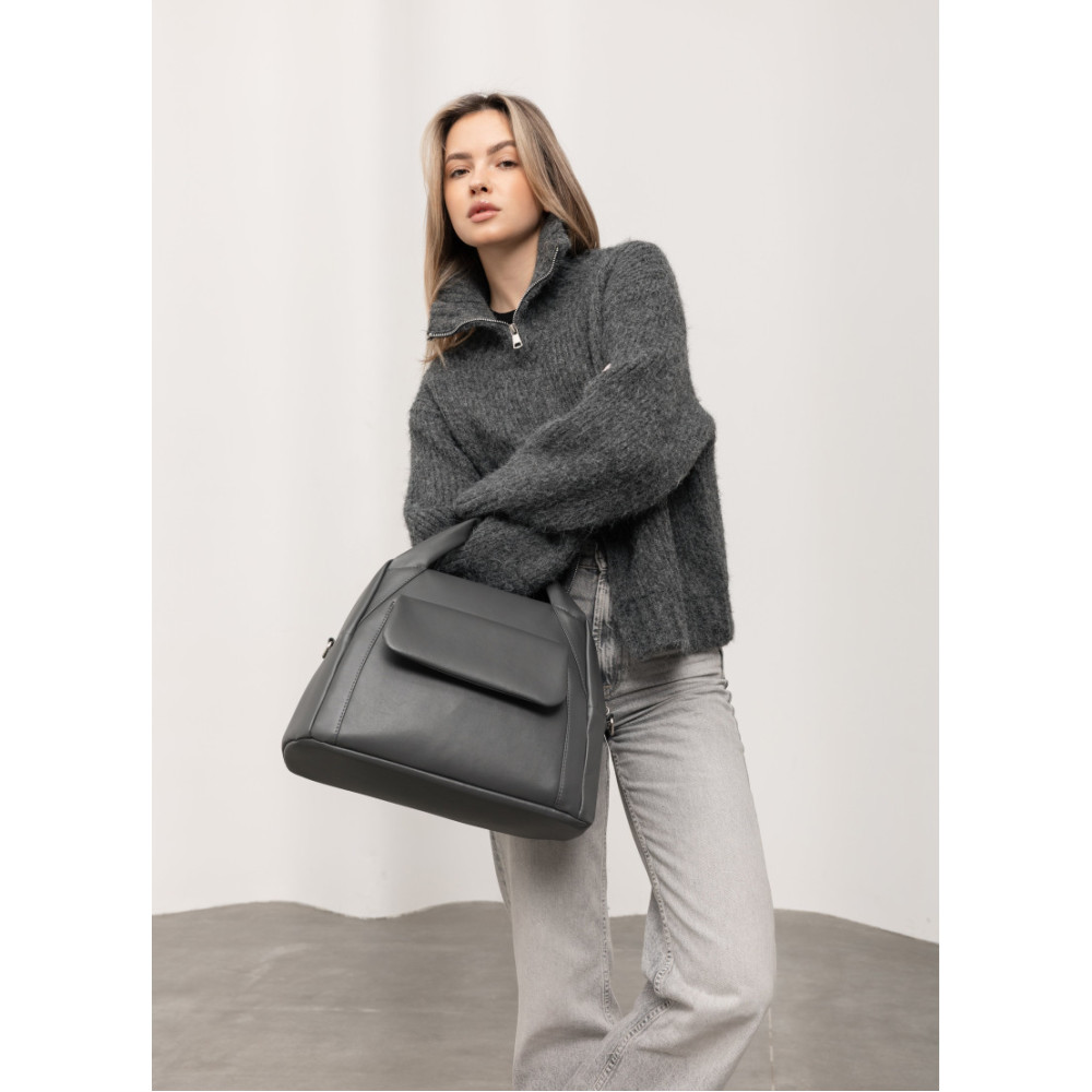 Женская спортивная сумка Sambag Vogue BKS графитовая 37 х 25 х 16 см (90153009)