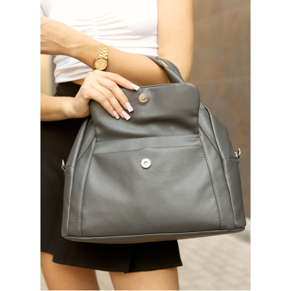 Женская спортивная сумка Sambag Vogue BKS графитовая 37 х 25 х 16 см (90153009)