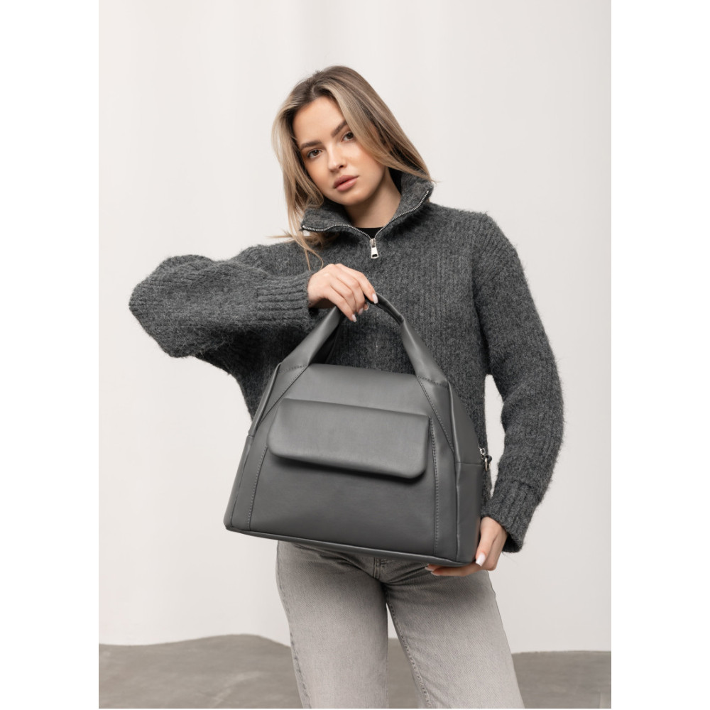 Женская спортивная сумка Sambag Vogue BKS графитовая 37 х 25 х 16 см (90153009)