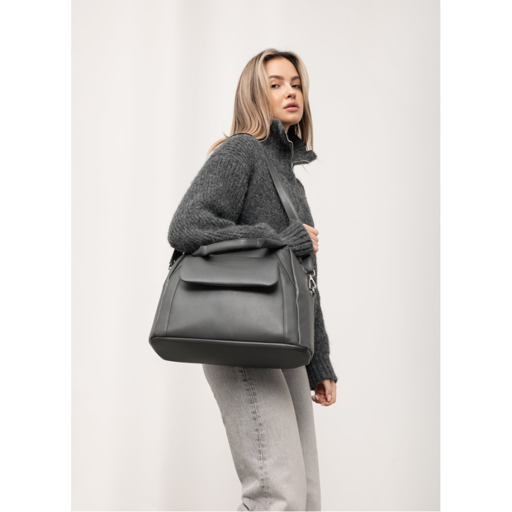 Женская спортивная сумка Sambag Vogue BKS графитовая 37 х 25 х 16 см (90153009)