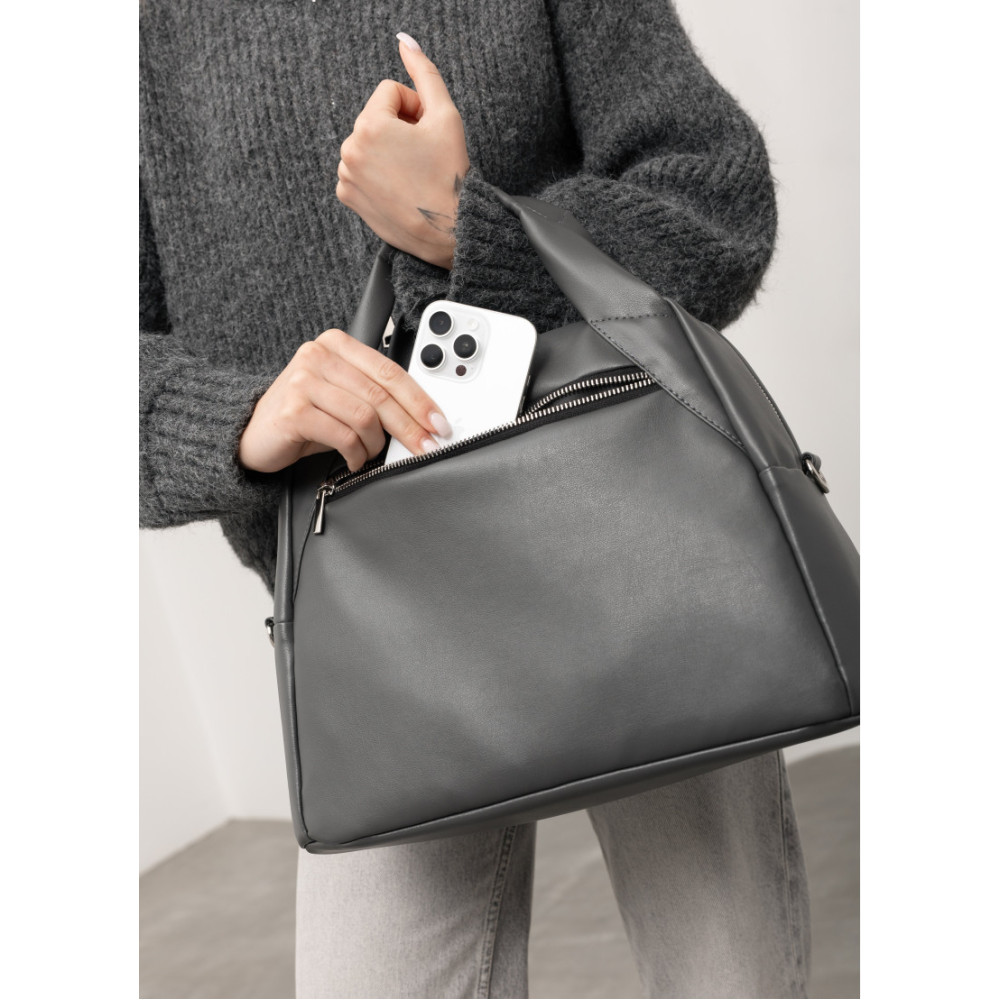 Женская спортивная сумка Sambag Vogue BKS графитовая 37 х 25 х 16 см (90153009)