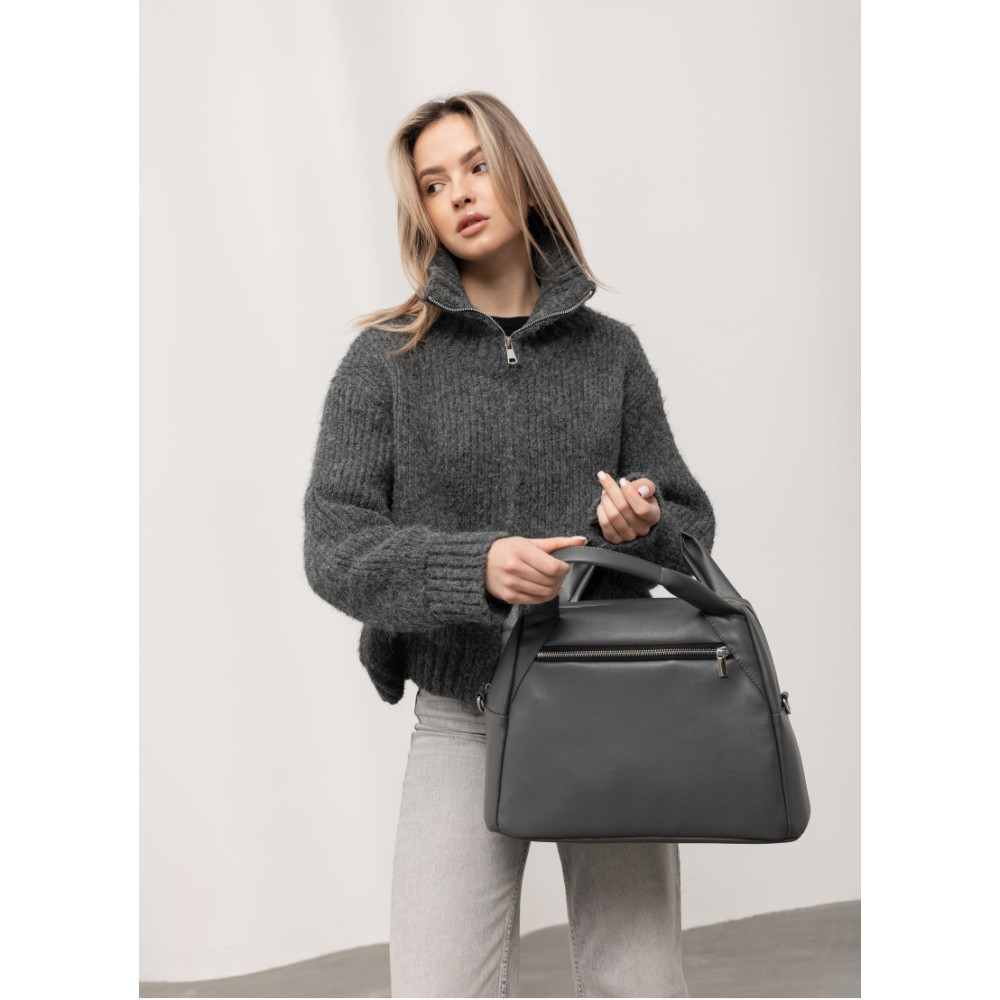 Женская спортивная сумка Sambag Vogue BKS графитовая 37 х 25 х 16 см (90153009)