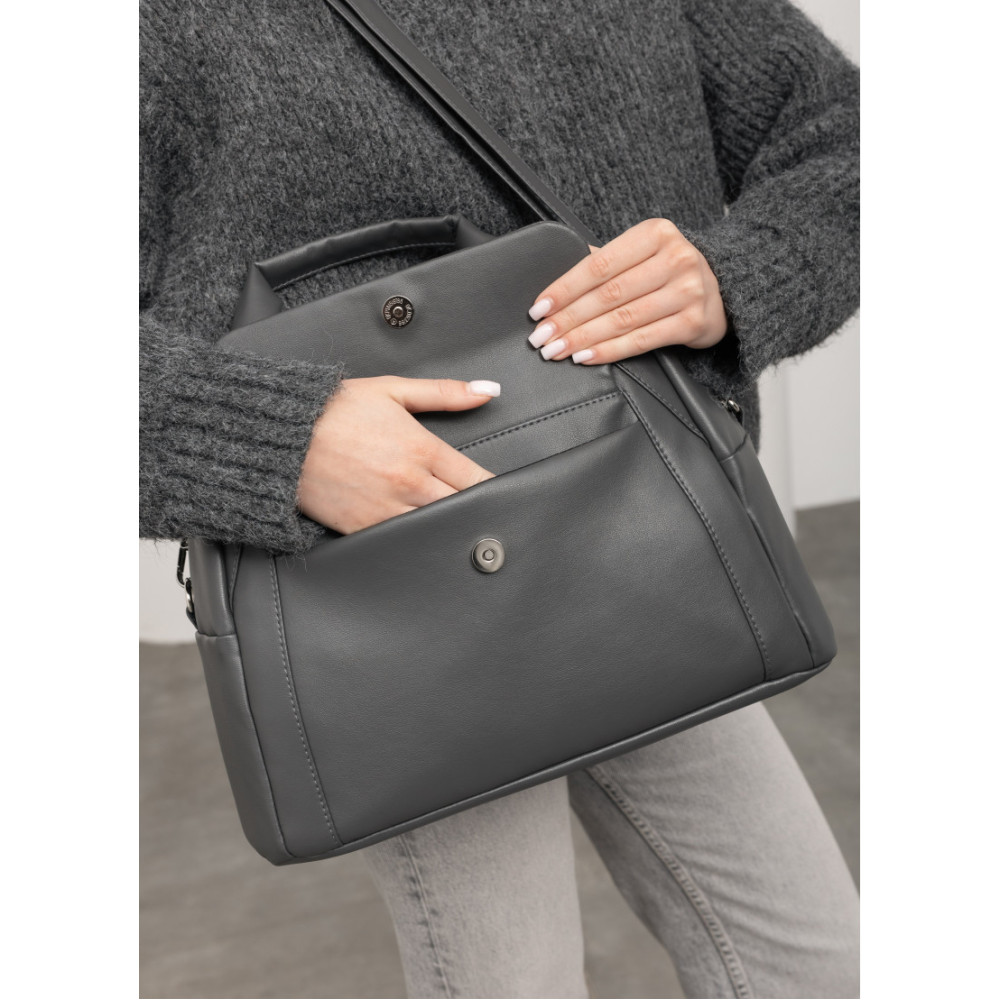Женская спортивная сумка Sambag Vogue BKS графитовая 37 х 25 х 16 см (90153009)