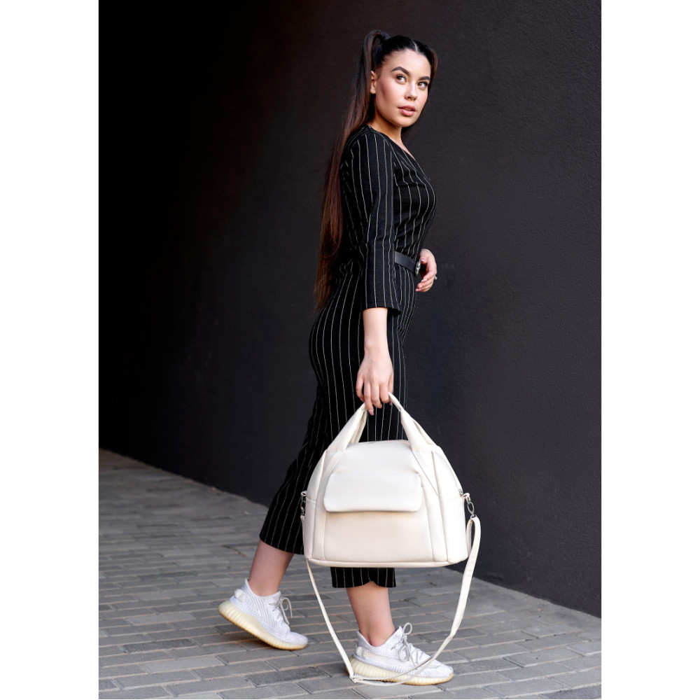 Жіноча спортивна cумка Sambag Vogue BKS молочна 37 х 25 х 16 см (90159011)