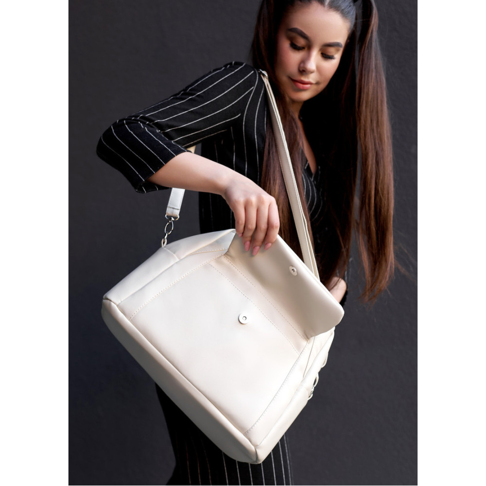 Жіноча спортивна cумка Sambag Vogue BKS молочна 37 х 25 х 16 см (90159011)