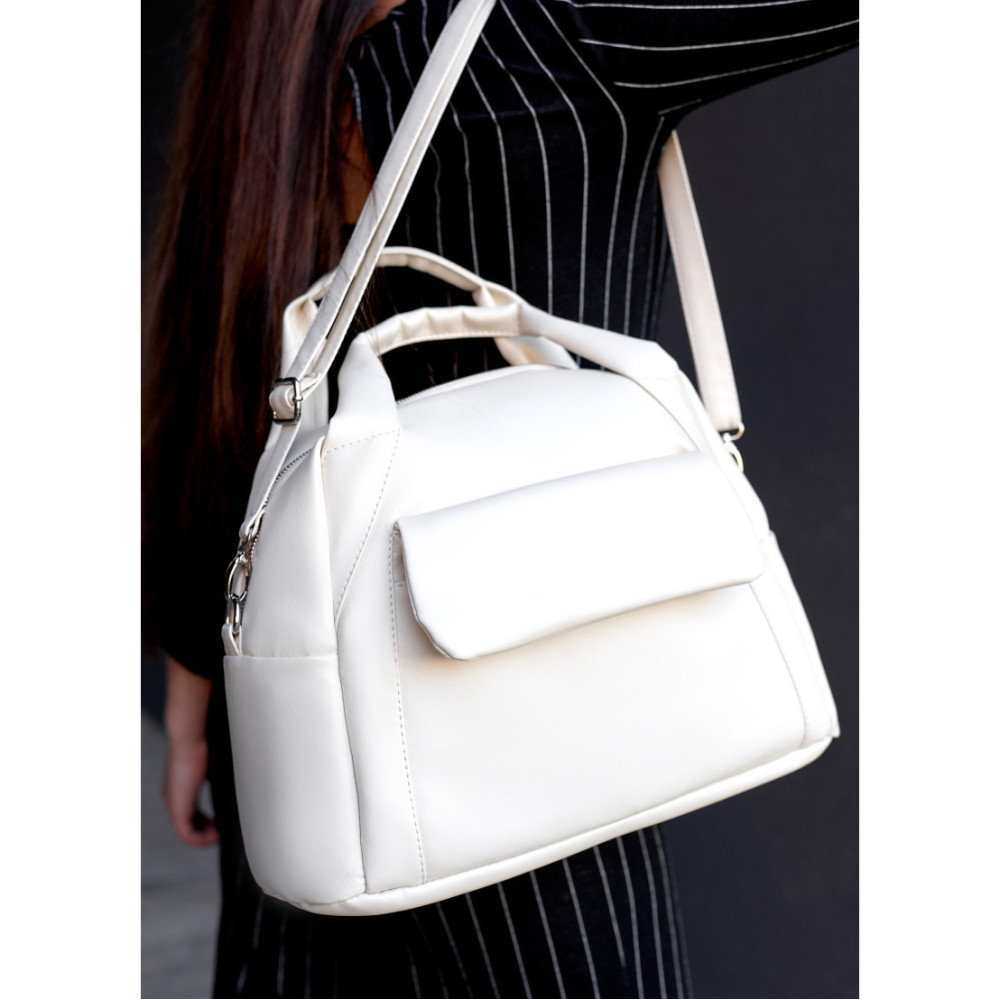 Жіноча спортивна cумка Sambag Vogue BKS молочна 37 х 25 х 16 см (90159011)