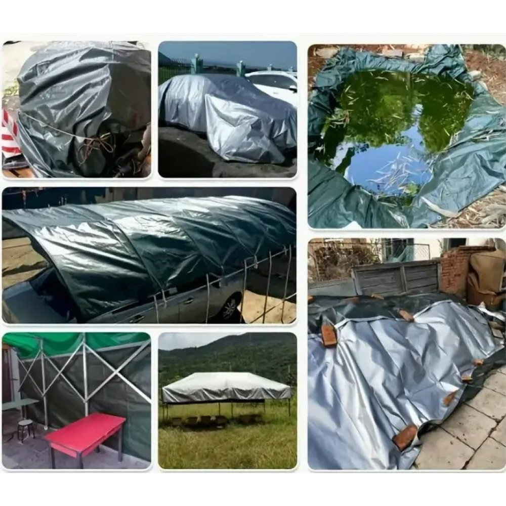 Тент тарпауліновий Shadow з металевими люверсами 200 г/м² 6 х 8 м сірий (TTSH00012)