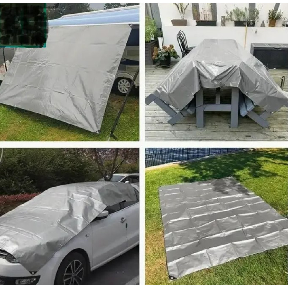 Тент тарпауліновий Shadow з металевими люверсами 200 г/м² 6 х 8 м сірий (TTSH00012)