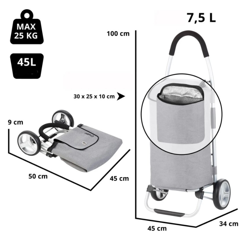 Сумка-візок ShoppingCruiser Foldable 45 Grey (604360)