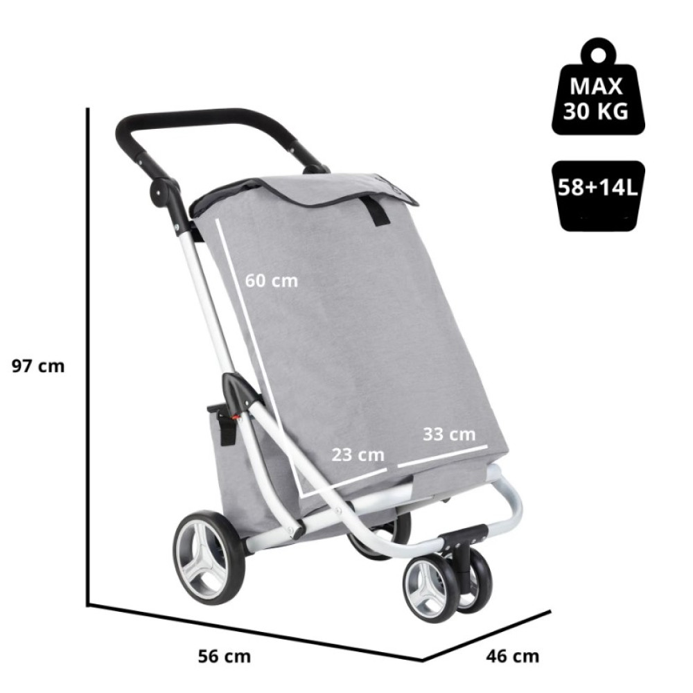 Сумка-візок ShoppingCruiser 3 Wheels 72 Grey (604362)