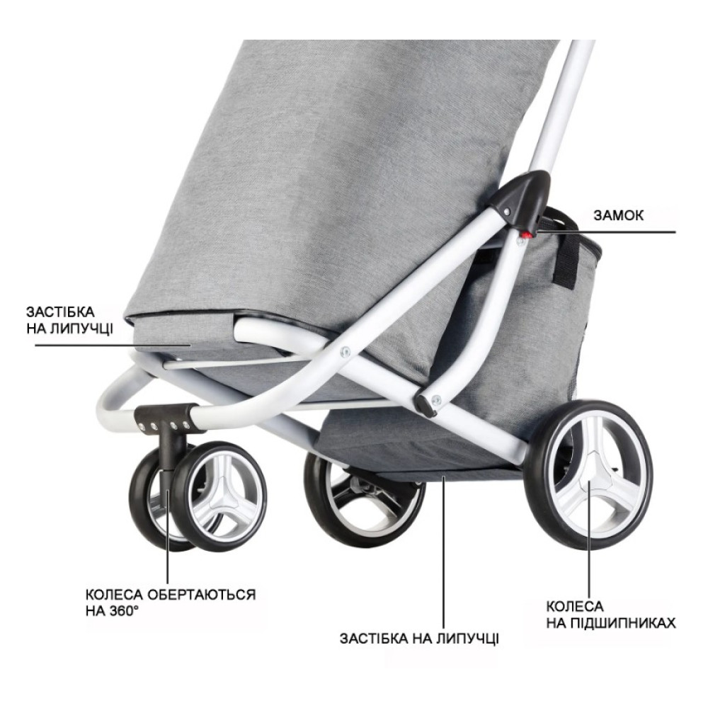 Сумка-візок ShoppingCruiser 3 Wheels 72 Grey (604362)
