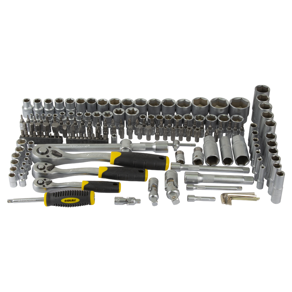 Набір насадок торцевих і біти Sigma 1/4", 3/8", 1/2" 171 шт CrV (6003811)