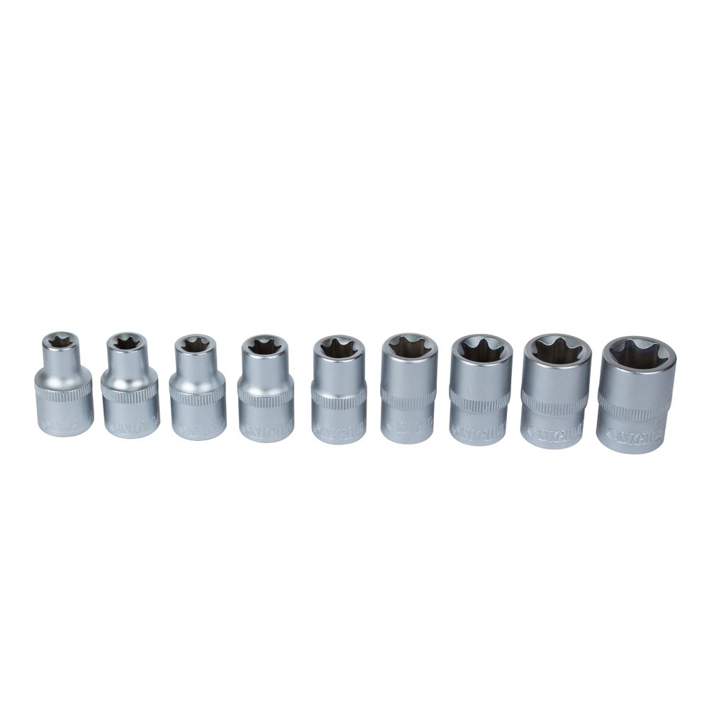 Набір насадок Sigma Torx 1/2" 9 шт на планці CrV (6086961)
