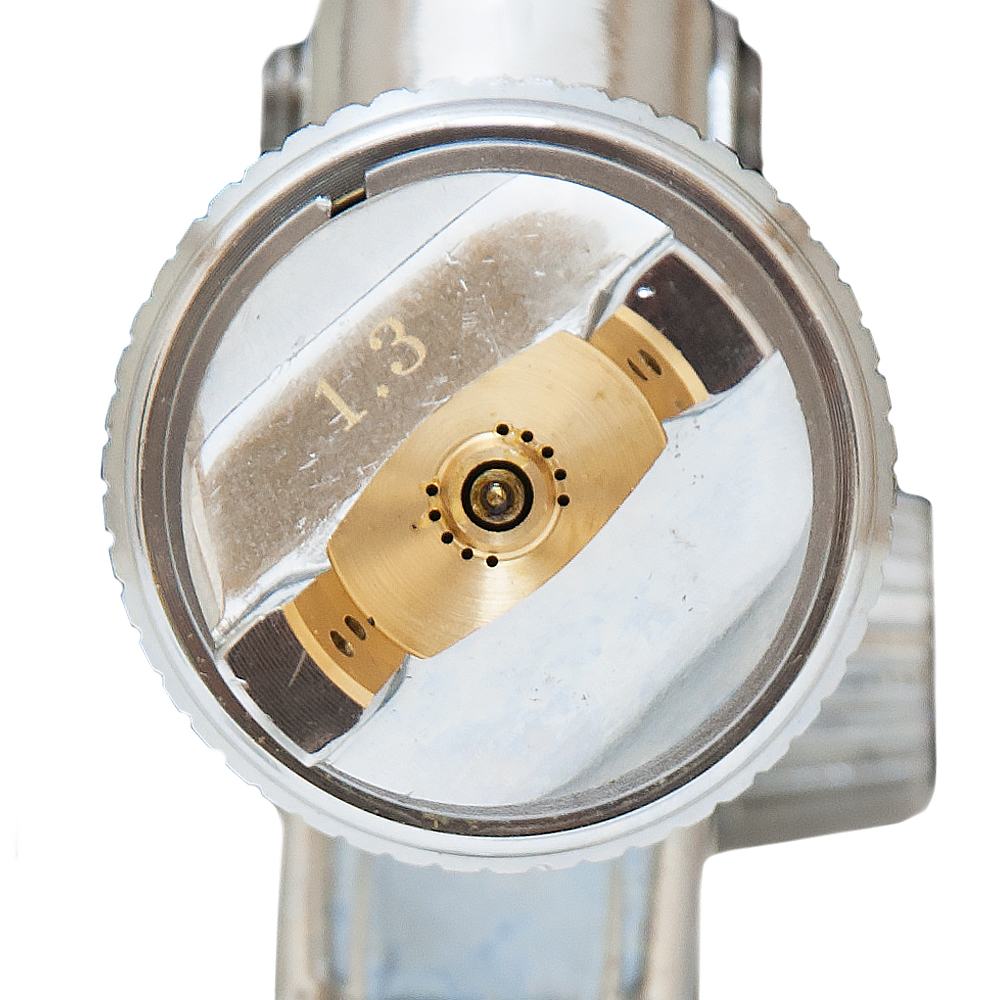 Краскораспылитель хромированный Sigma HVLP 1.3 мм с верхним баком 600 мл (6812131)