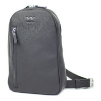 Сумка чоловіча шкіряна The Wings CHEST BAG чорна флотар
