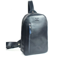Сумка чоловіча шкіряна The Wings CHEST BAG синя