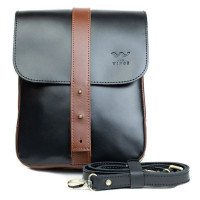 Сумка чоловіча шкіряна The Wings MINI BAG чорно-коричнева